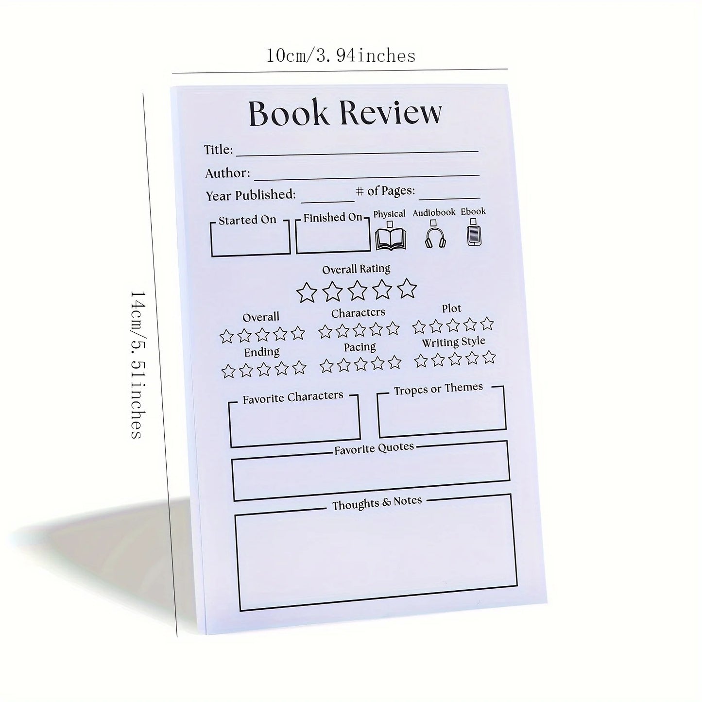2 Pcs Funny Book Review Notepad