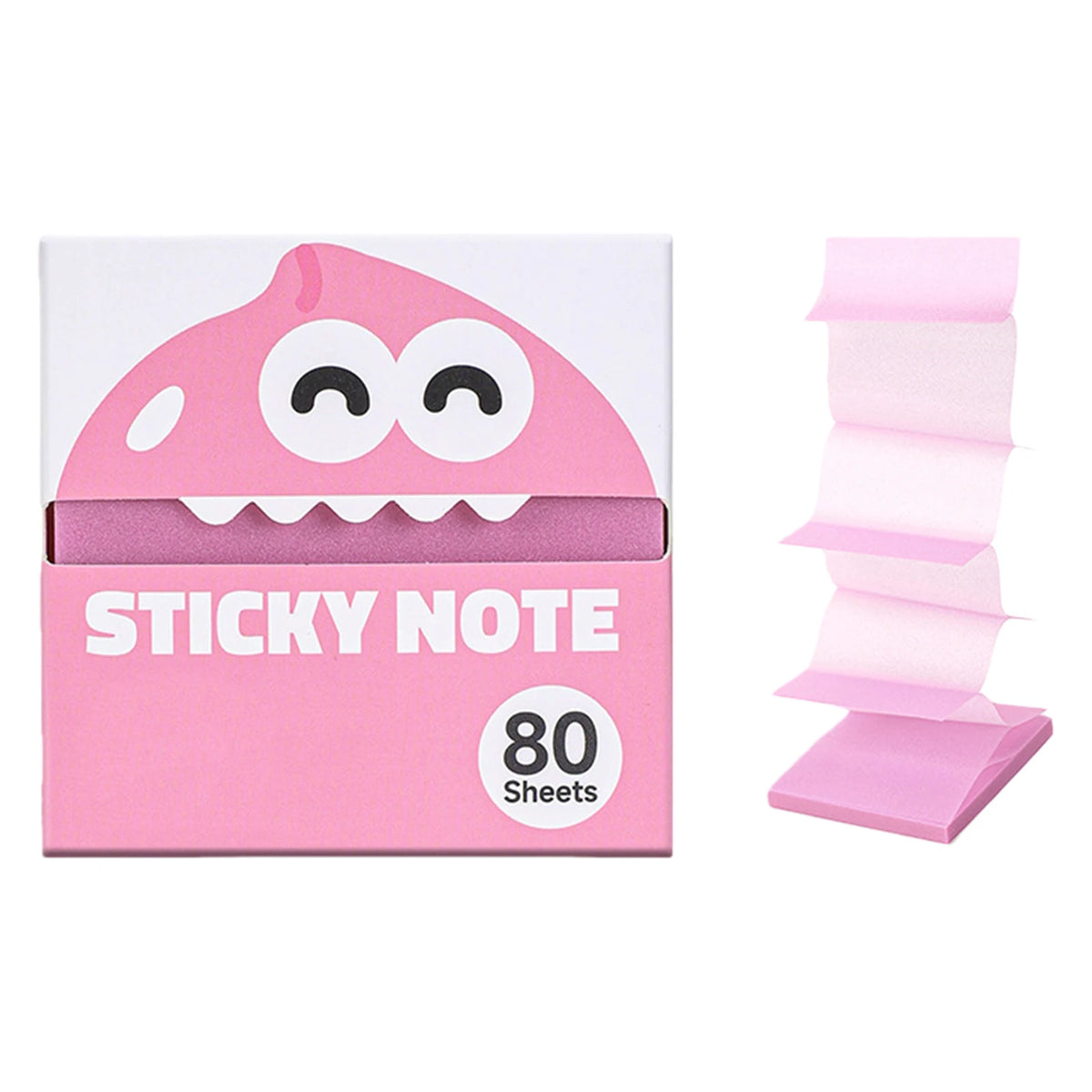 80 Sheets Clear colored shimmer Sticky Notes