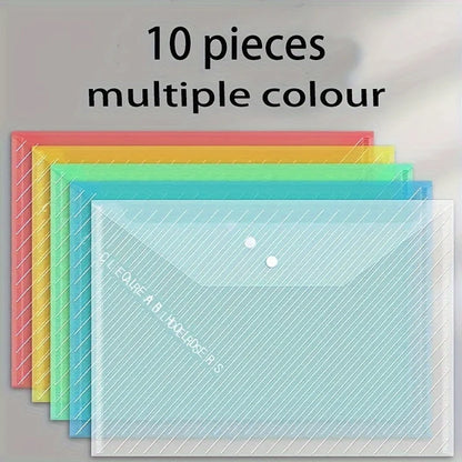 10pcs A4 Transparent Plastic filing Folders
