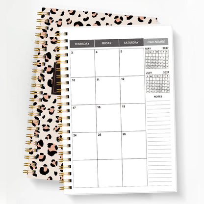 2027-2028 Leopard Spiral Notebook