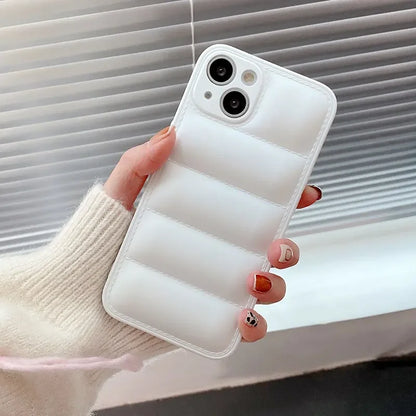 Puff jacket silicon case for iPhone 11,12,13,14,15,16,17
