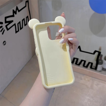 Cute Bear Wear Glasses Phone Case For iPhone 12,13,14,15,16