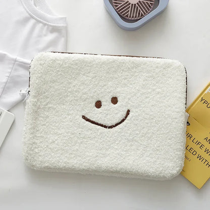 11/13Inch smiley face Plush Laptop Carrying Sleeve case