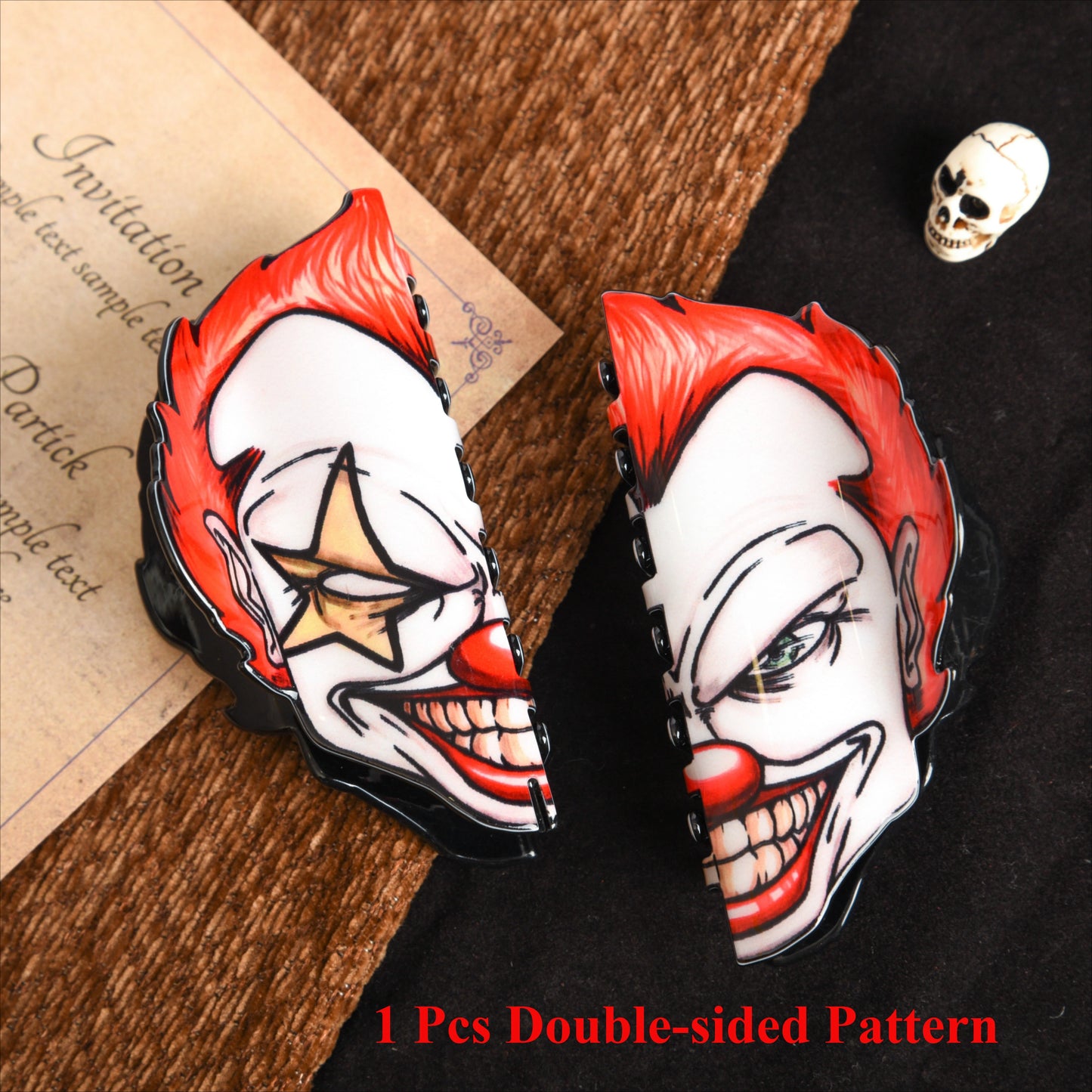 Double sided horror characters hair claw clips