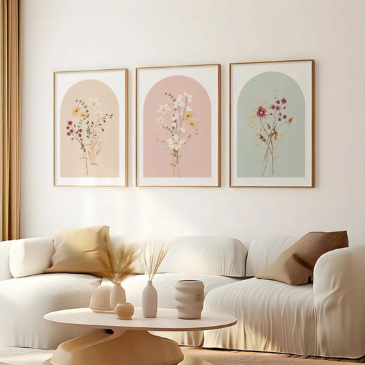 A Set of 3 Watercolor Flower Prints wall art