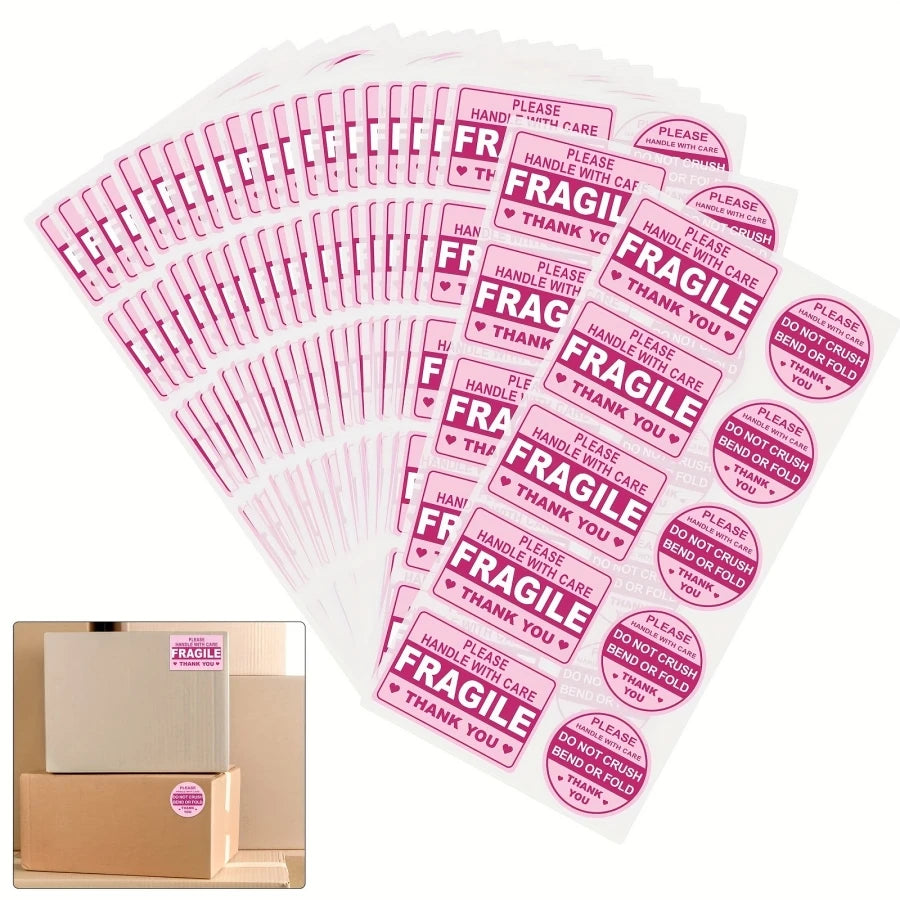 100 Fragile Stickers for Shipping