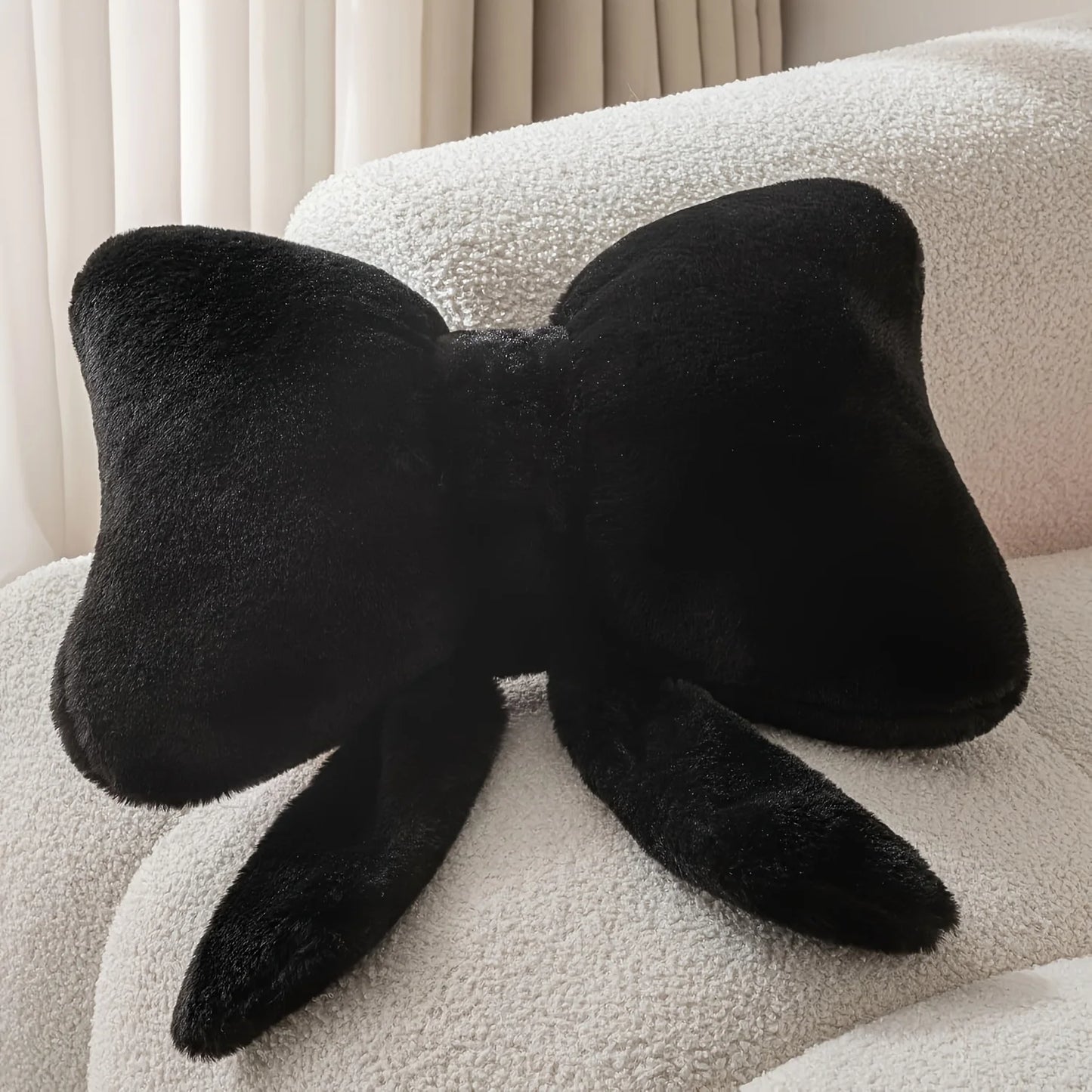 1pc Simple Pink Bow Shaped Pillow