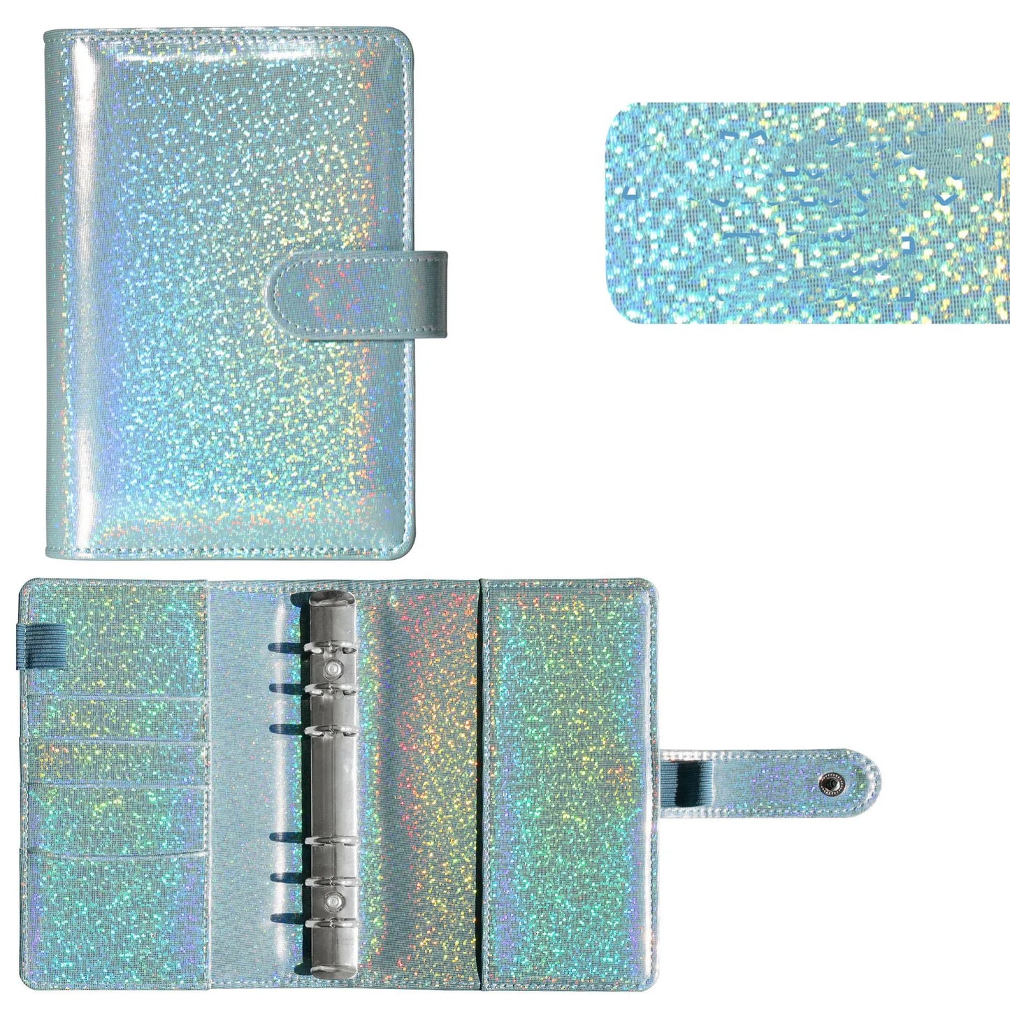 Macaron Glitter Personal size Leather journal