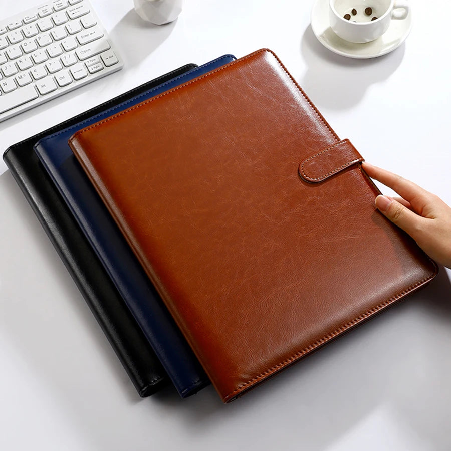 Texture PU Leather Multi-Functional A4 Folder