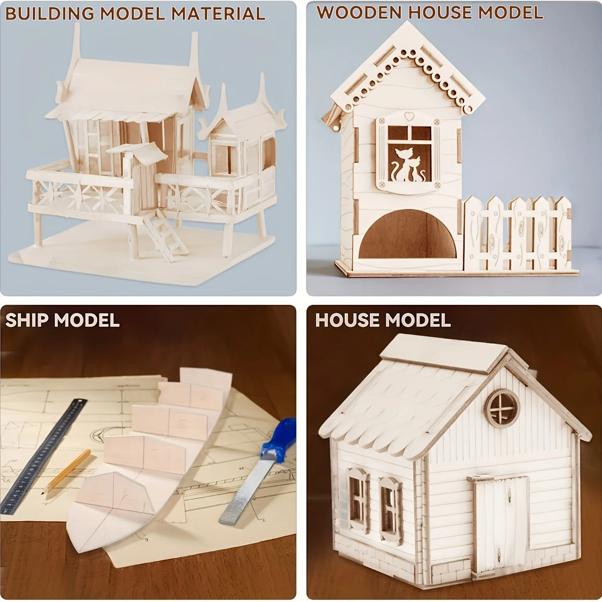 10Pcs 4x4 Wood Squares