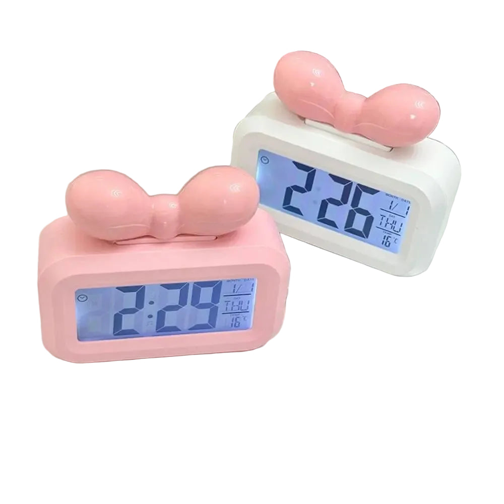 Cute Bowknot LED Digital Clock