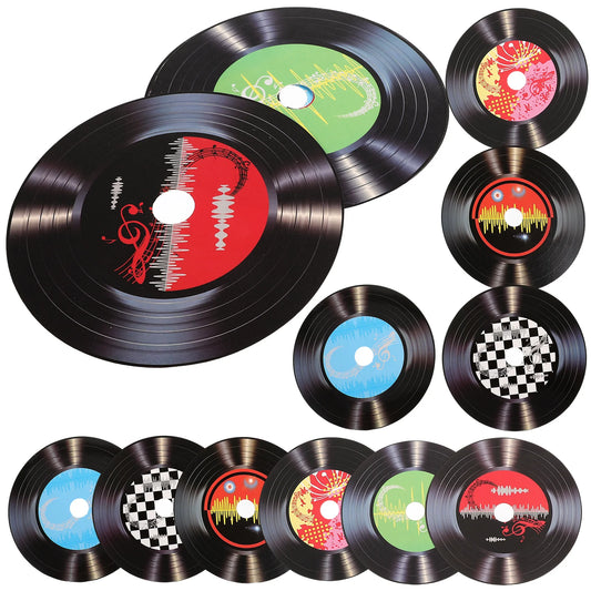12Pcs Retro Vinyl Record Decoration Paper Wall decor