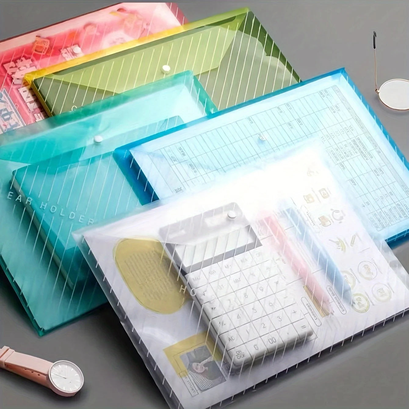 10pcs A4 Transparent Plastic filing Folders