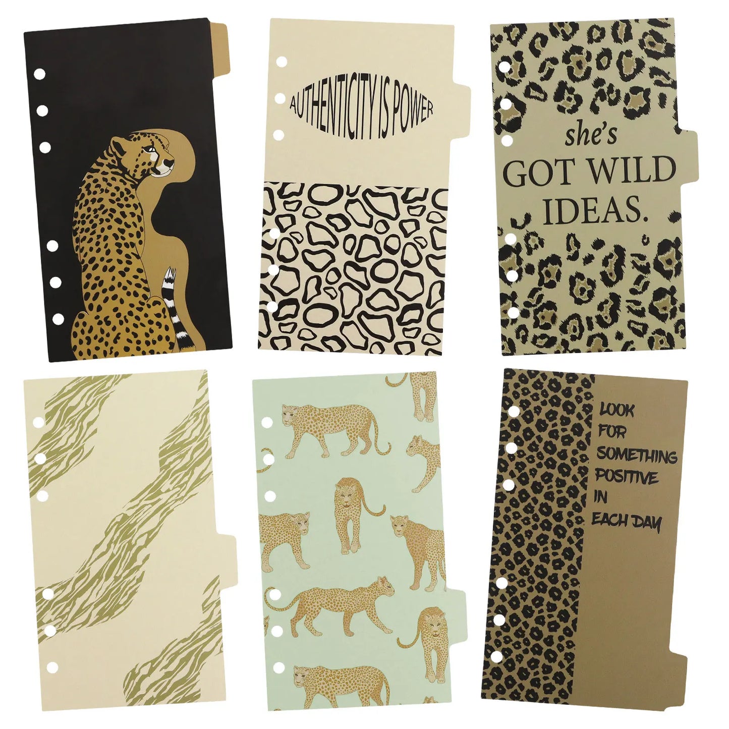 A6/personal Leopard  Paper Index inserts