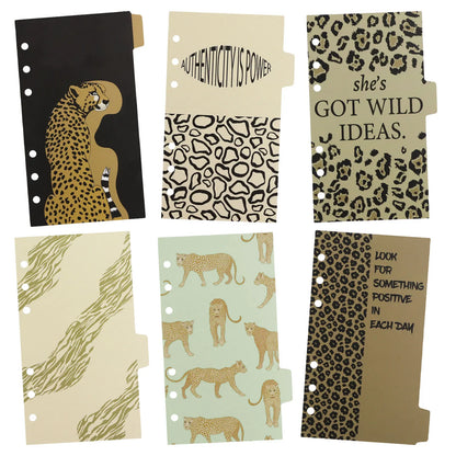 A6/personal Leopard  Paper Index inserts