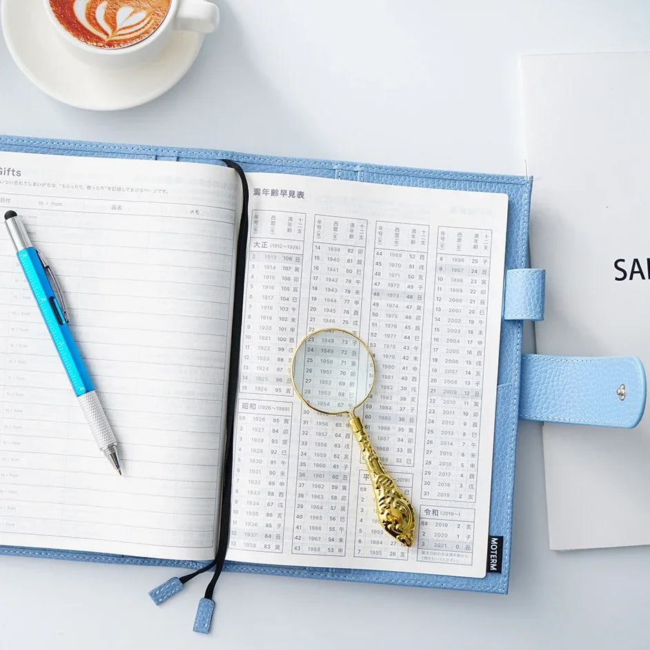 Moterm Firm Pebbled Grain Leather Sky Blue journals