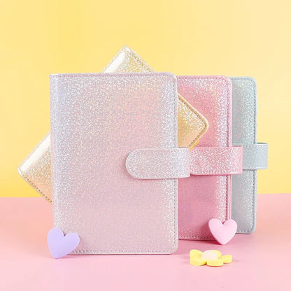 Macaron Glitter Personal size Leather journal