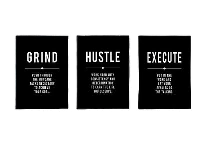 Grind Hustle Success Motivational Posters