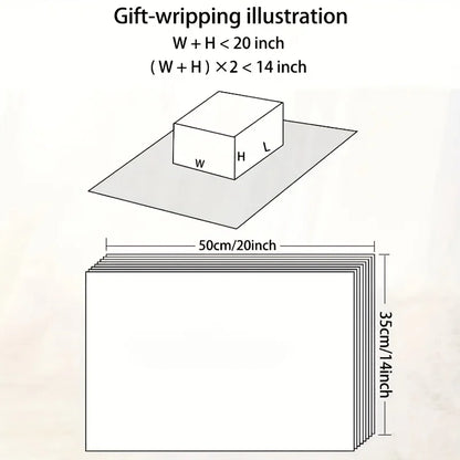 50 Sheets Red Heart Pattern Tissue Paper, 50.8x35.56 cm