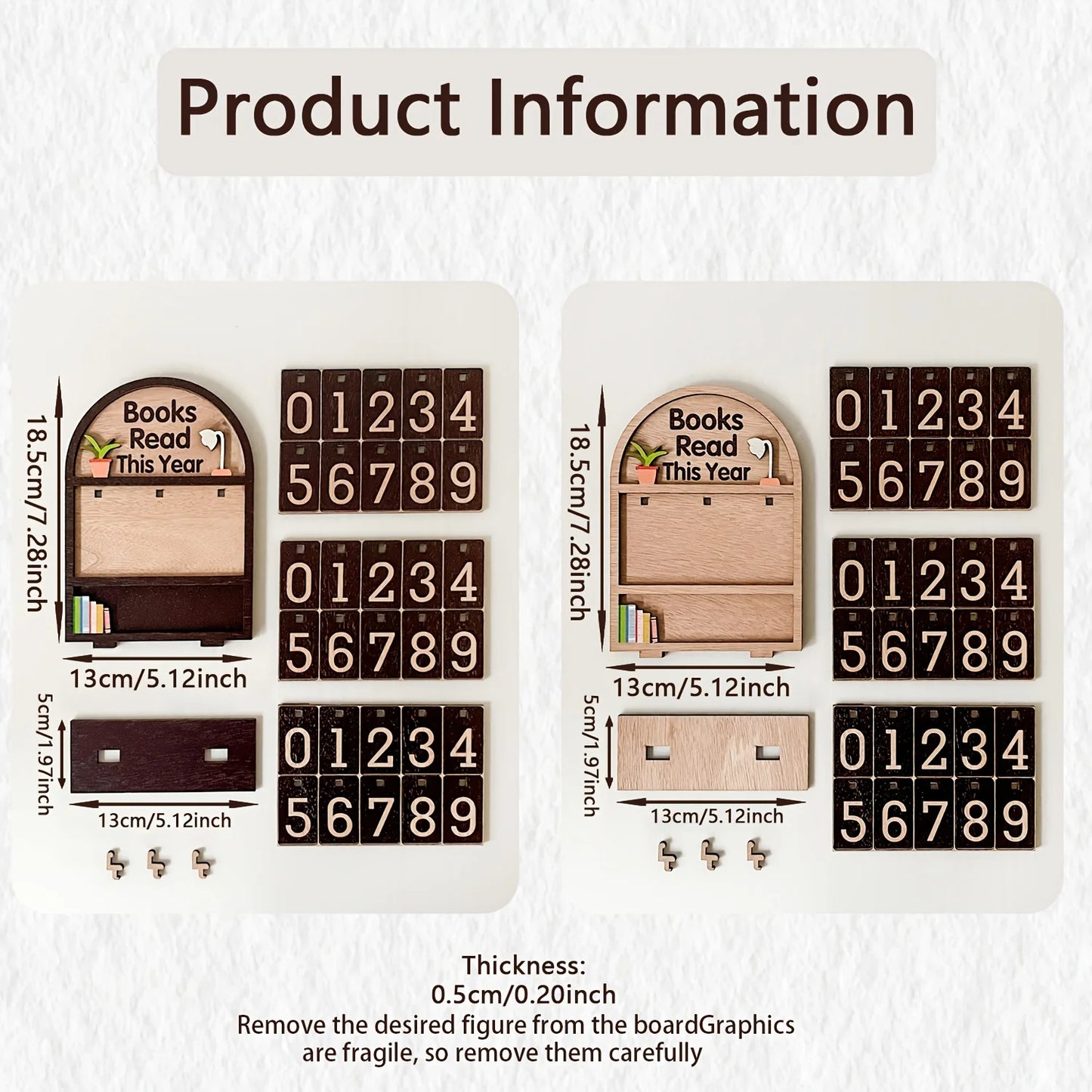 Wooden Annual Reading Tracker