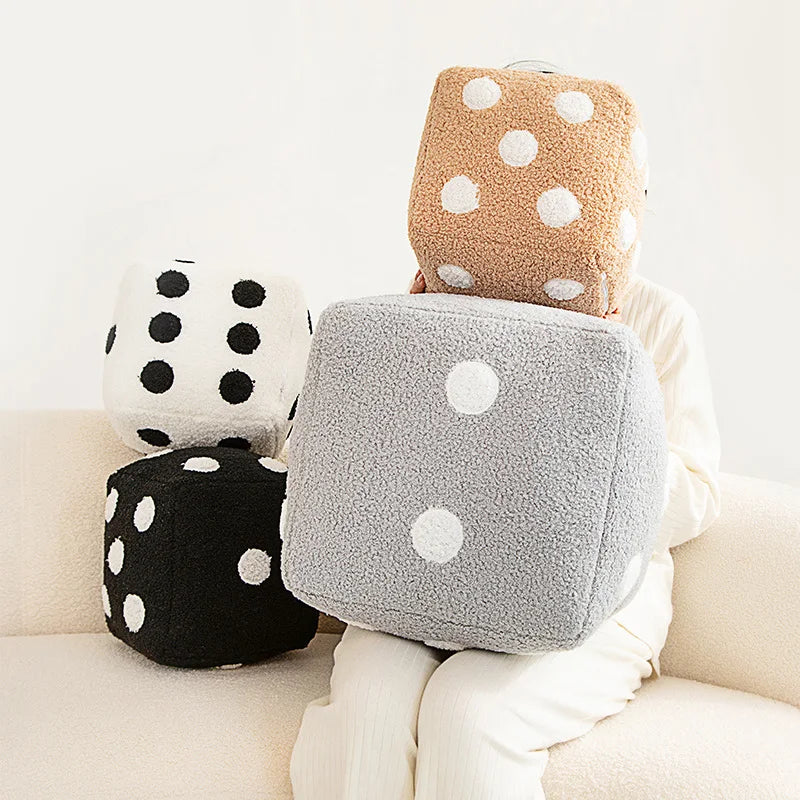Dice plush pillow