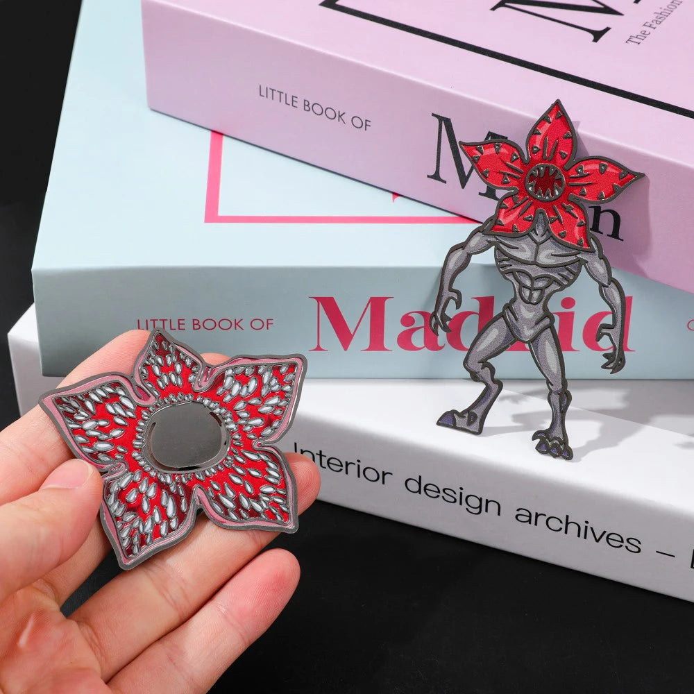 Demogorgon & Flower shaped horror metal bookmarks