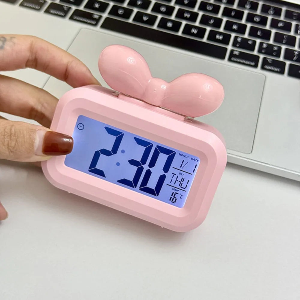 Cute Bowknot LED Digital Clock