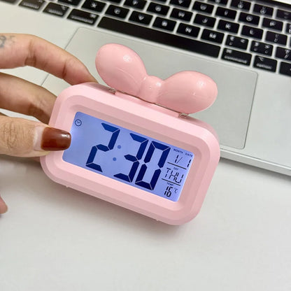 Cute Bowknot LED Digital Clock
