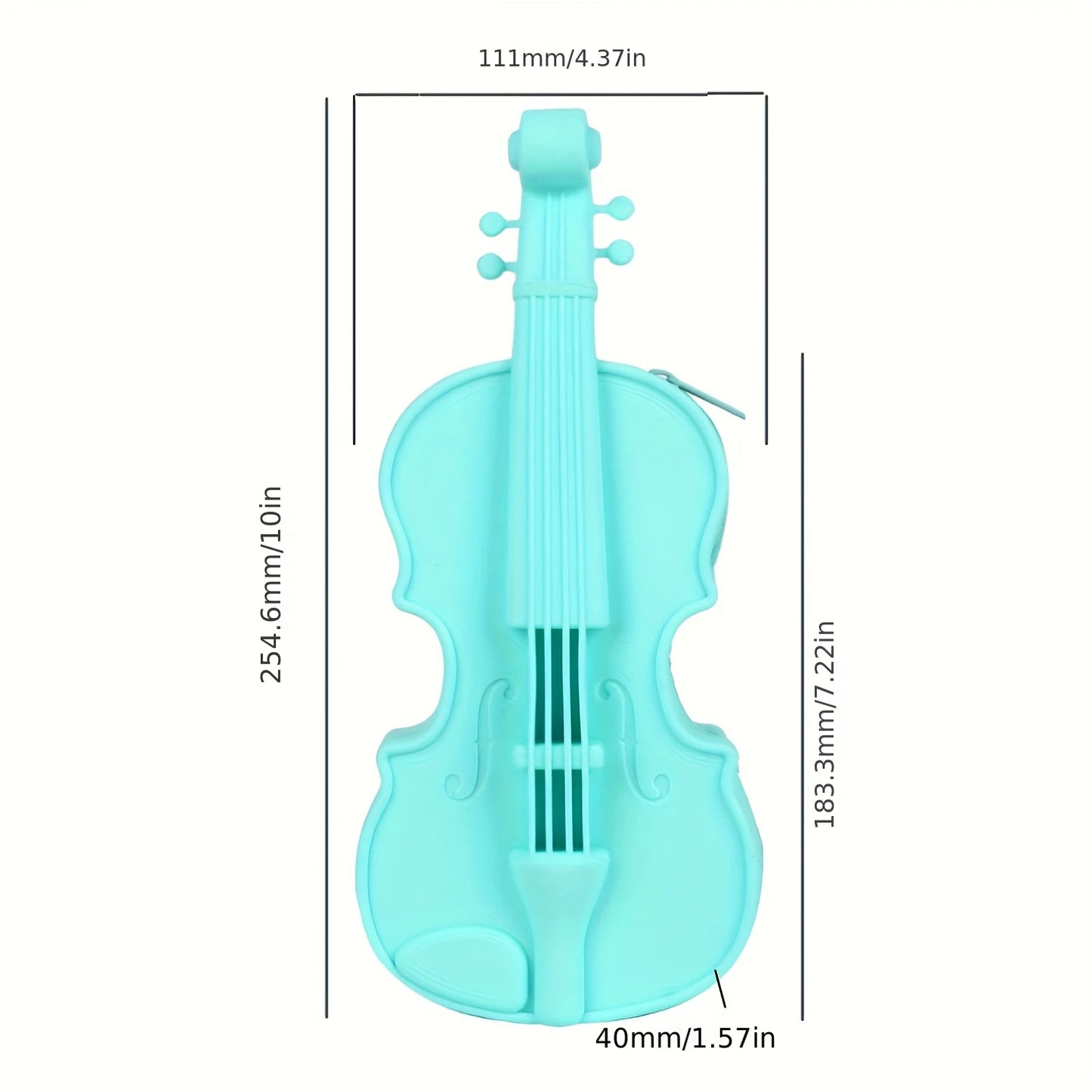 Violin silicone Pencil Case with Musical Note Cutouts