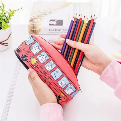 Large Capacity School Bus Pencil Case