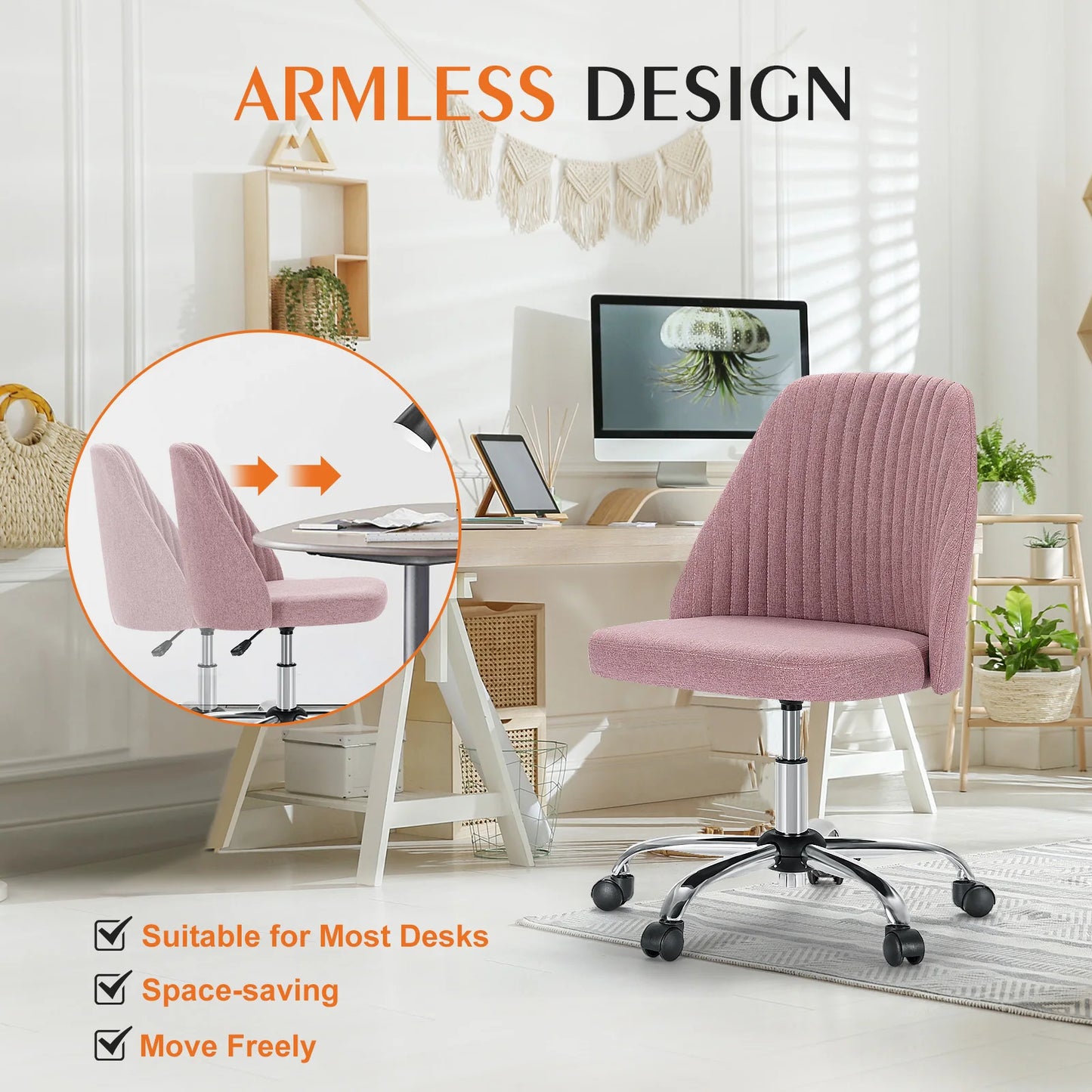 Armless Small Office swivel Chair