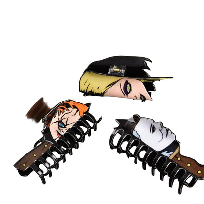 Horror Series half face Hair Claw clips