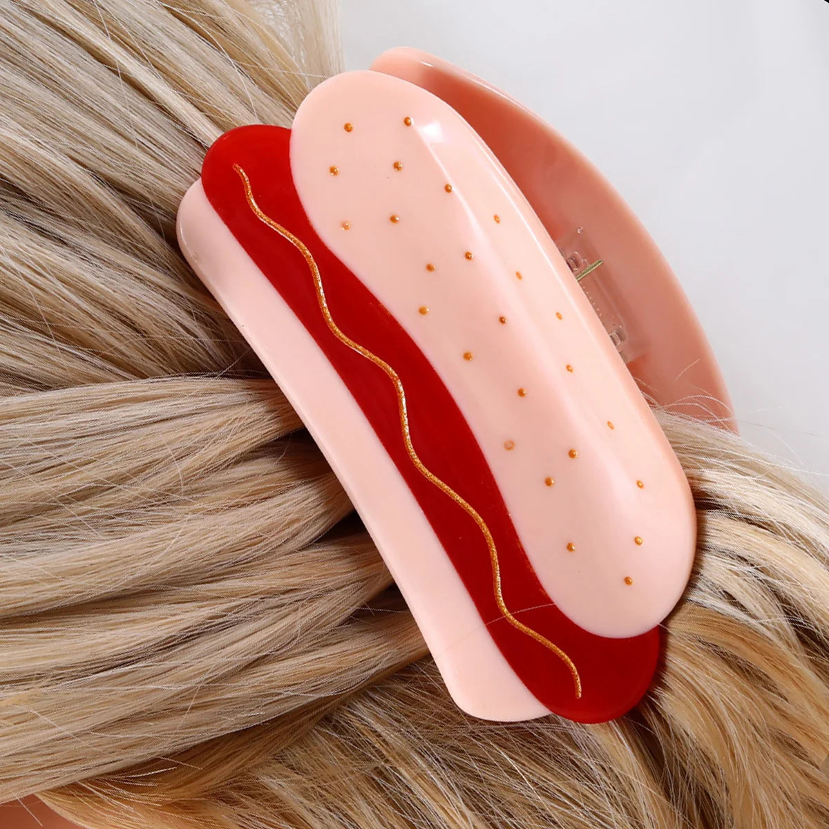 Hot dog hair claw clip