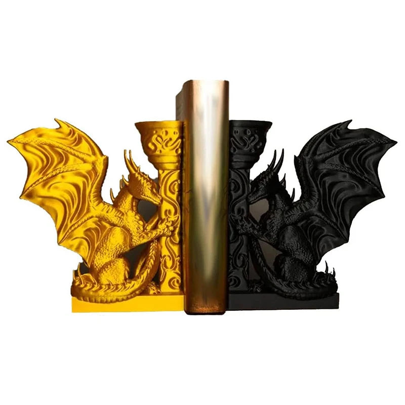 3D Printed Whimsical Dragon Bookends Book Stopper