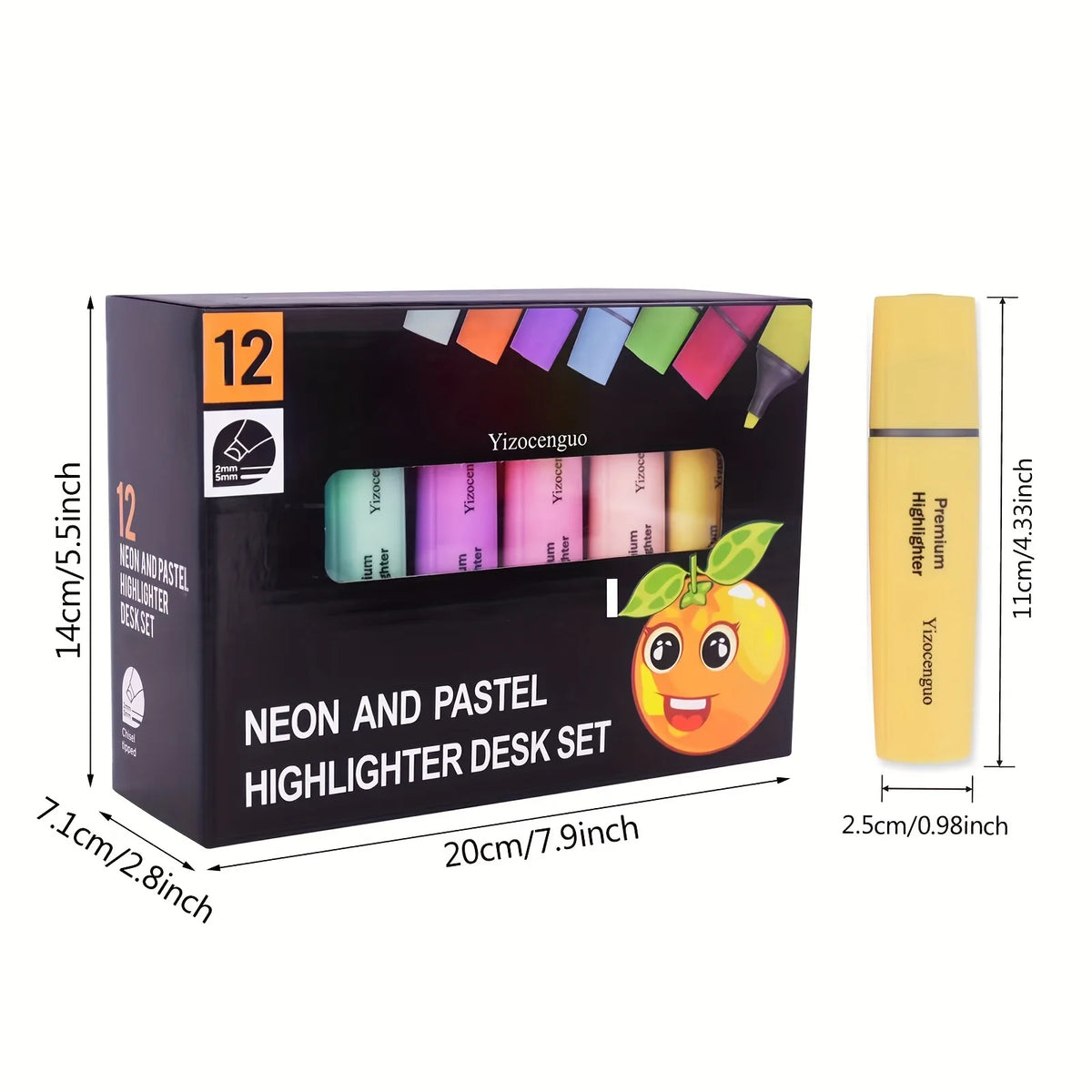 12pcs highlighter markers