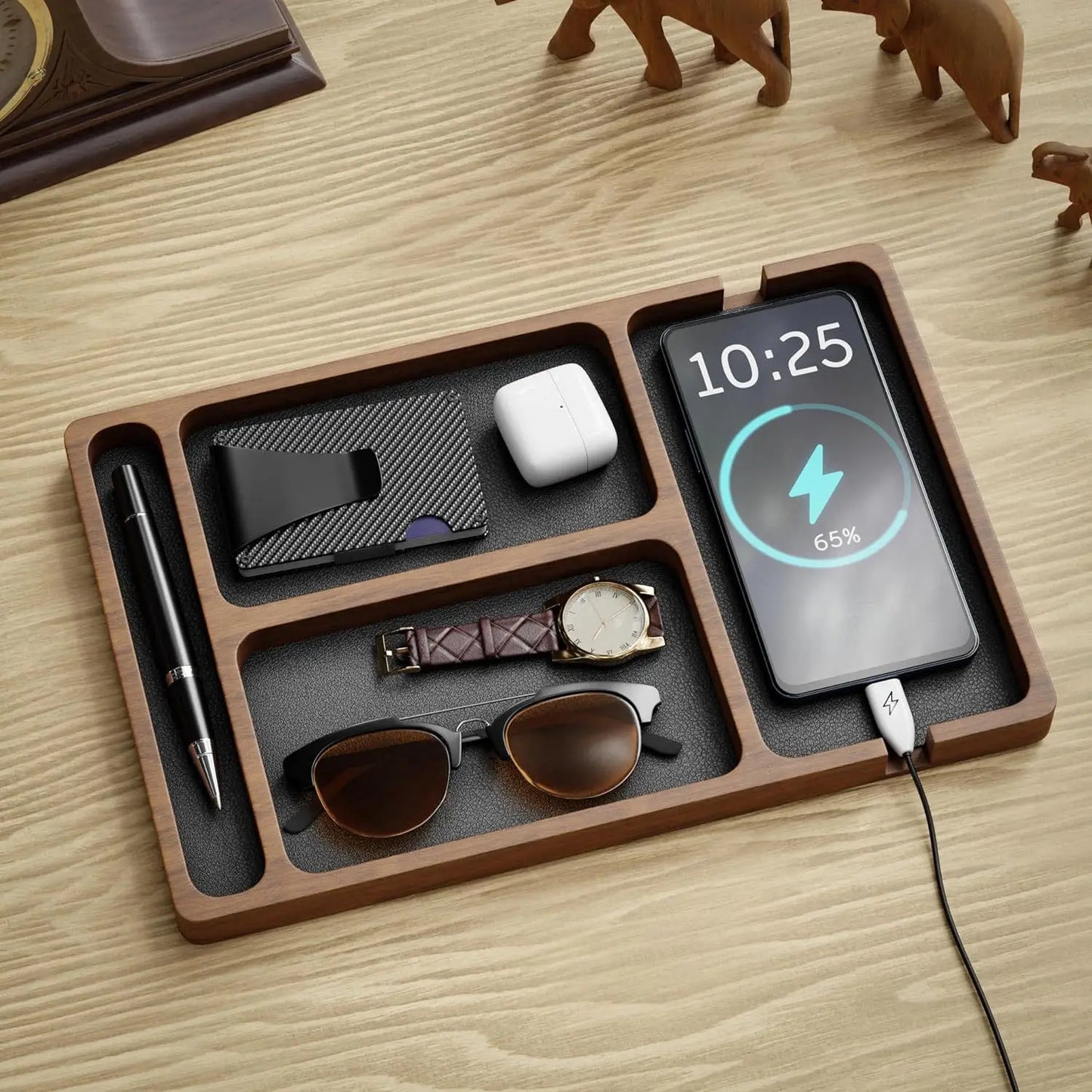 Wooded Office Desktop flat organizer