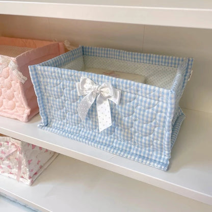 Bow embroidery designed Storage Basket
