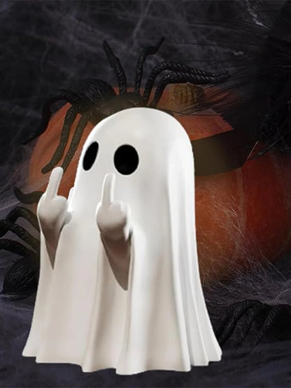 Middle finger ghost statue