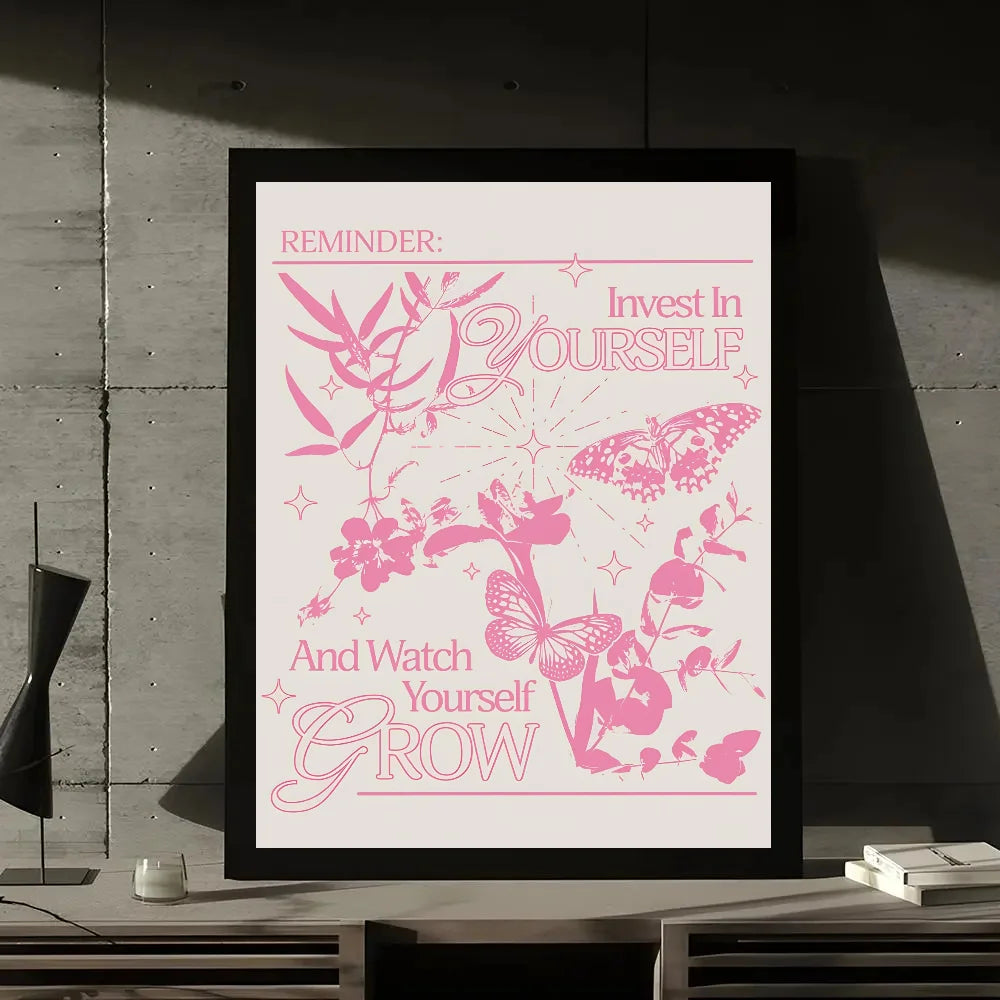 Pink Quote prints wall art poster