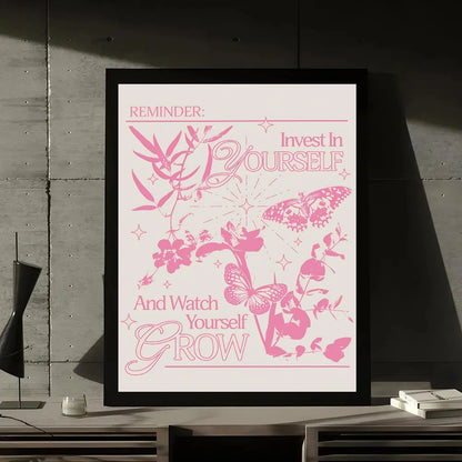Pink Quote prints wall art poster