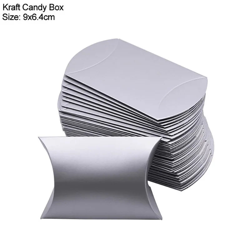10/20Pcs Pillow Kraft Paper Candy Box