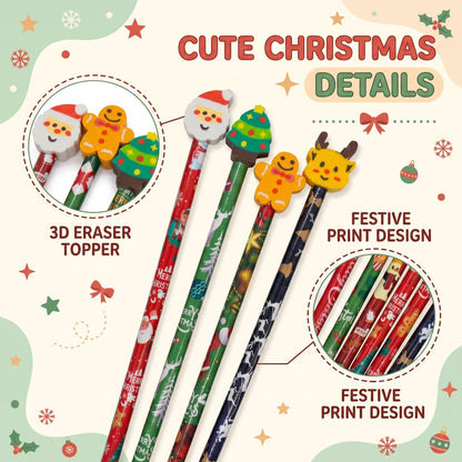 12pcs Christmas Pencils Set