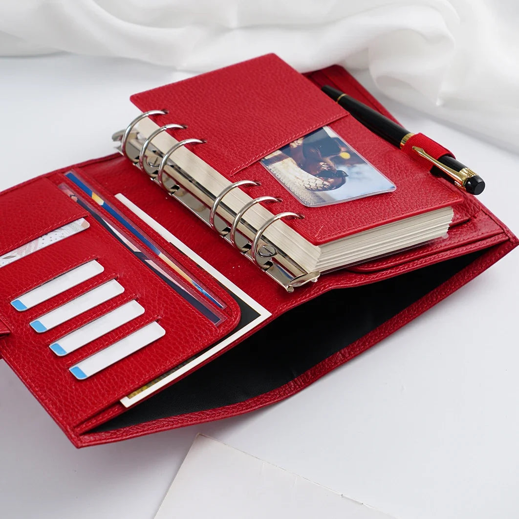 Moterm Firm Pebbled Grain Leather Cherry Red journals