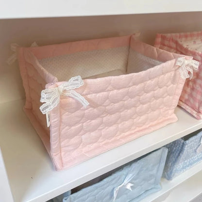 Bow embroidery designed Storage Basket