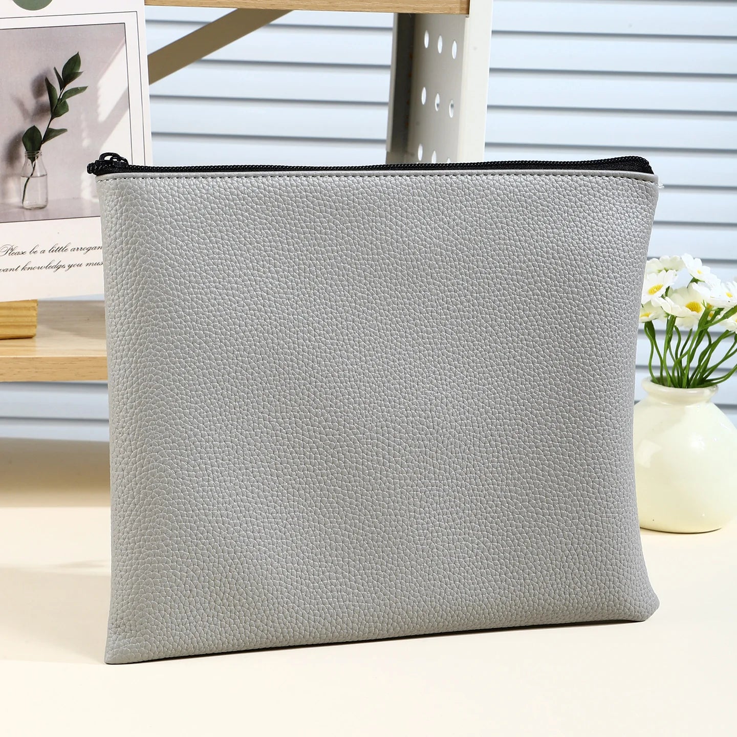 PU File zipper Bag Pouch