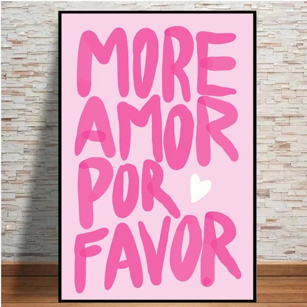 Pink Quote prints wall art poster