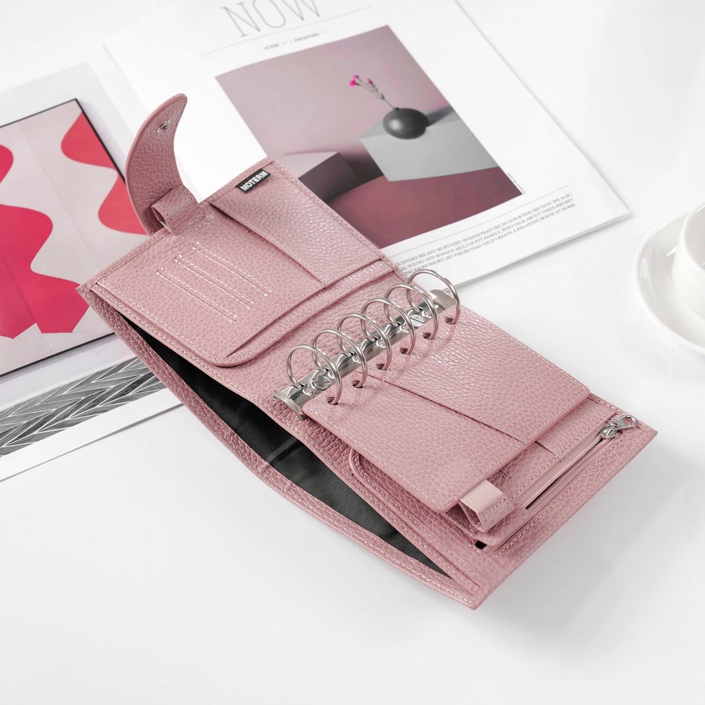 Moterm Firm Pebbled Grain Leather Gray Pink journals