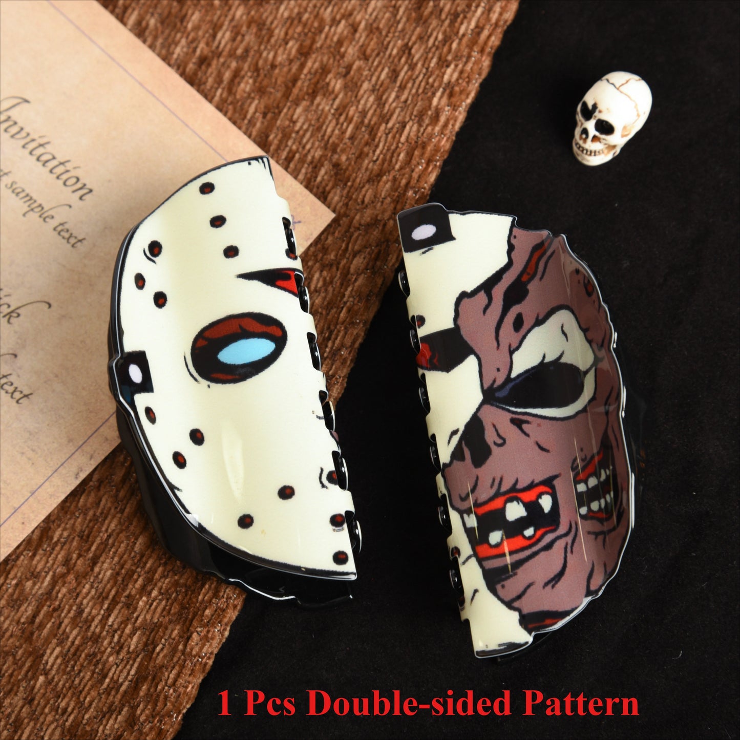 Double sided horror characters hair claw clips