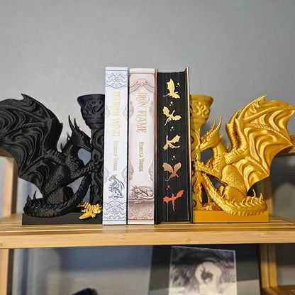 3D Printed Whimsical Dragon Bookends Book Stopper