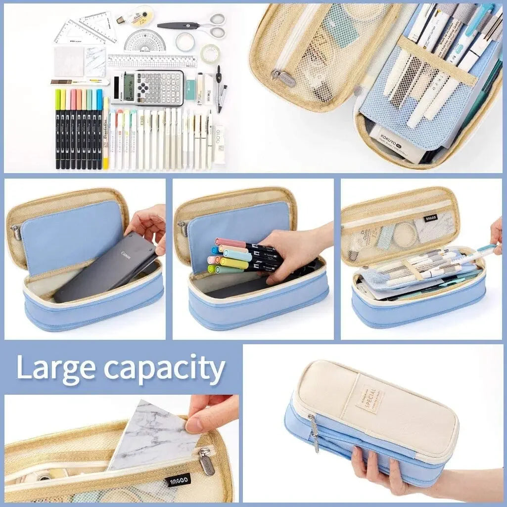 Double Layer Pencil Case Large Capacity pouch